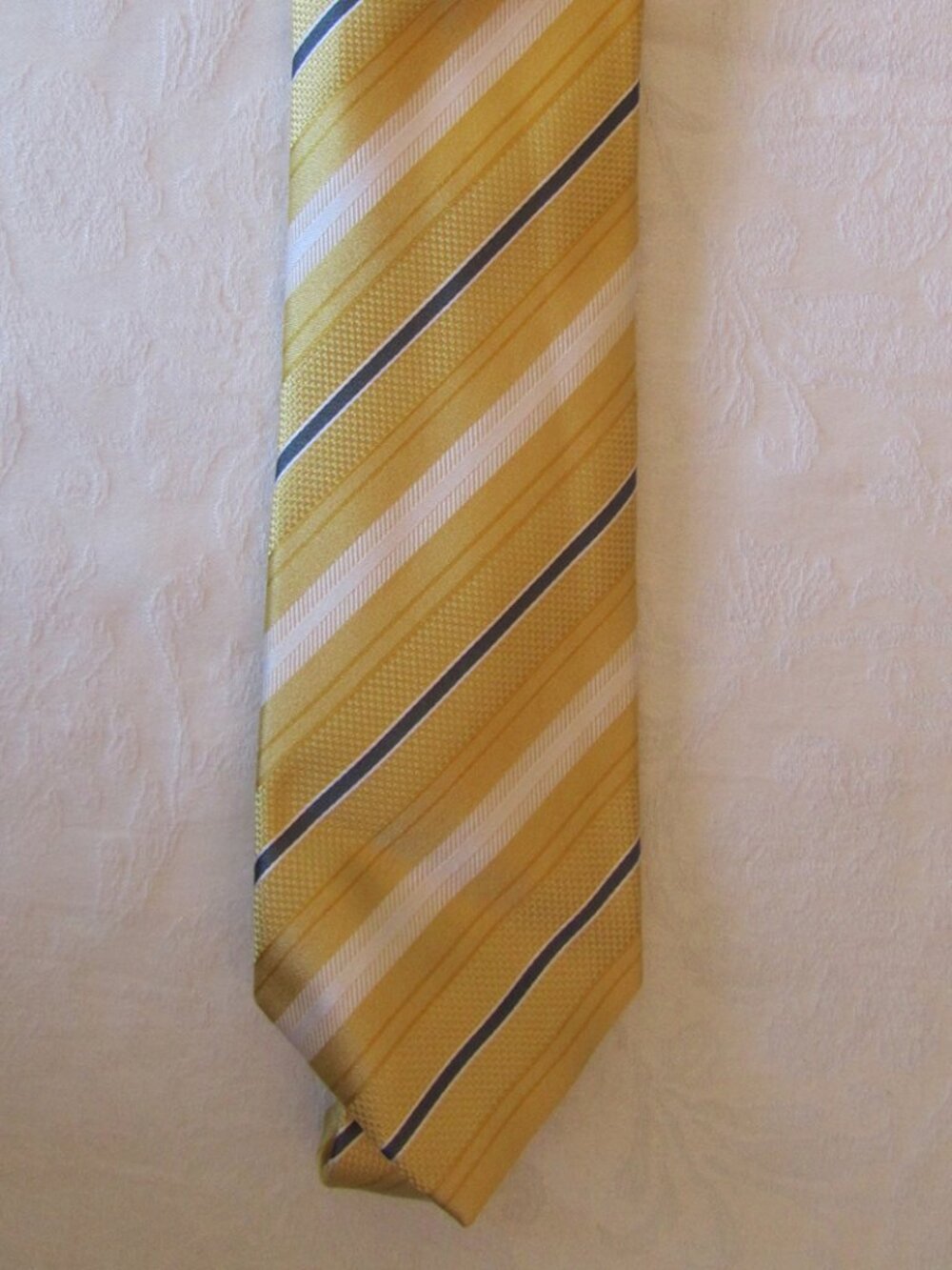 Donald J Trump Signature Collection Silk Men's Necktie - Golden Yellow w/ Blue